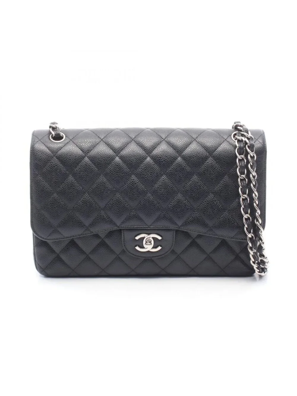 Chanel Shoulder Bag Maxi Quilted 30 Classic Large Double Flap Black Caviar
